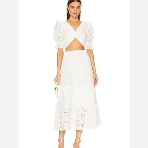 Line & Dot Pixie Knot Top & Skirt Set in White